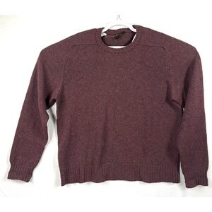 GUC Boundary Waters Mens XL Burgundy Wool Crewneck Sweater Made in Italy Vintage